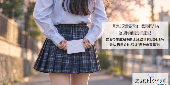 「AIと恋愛」に関するZ世代意識調査　　～　恋愛で生成AIを使いたいZ世代は34.6%。でも、告白のセリフは「自分の言葉で」　～