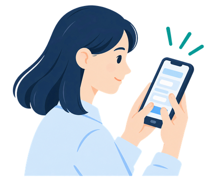 スマートフォンでAIエージェントに依頼する生活者