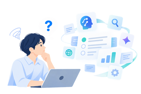 次々に発表されるAIの仕様や規格を前に、必要な対応を見極められず悩む様子